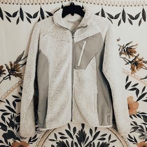 columbia white faux fur jacket